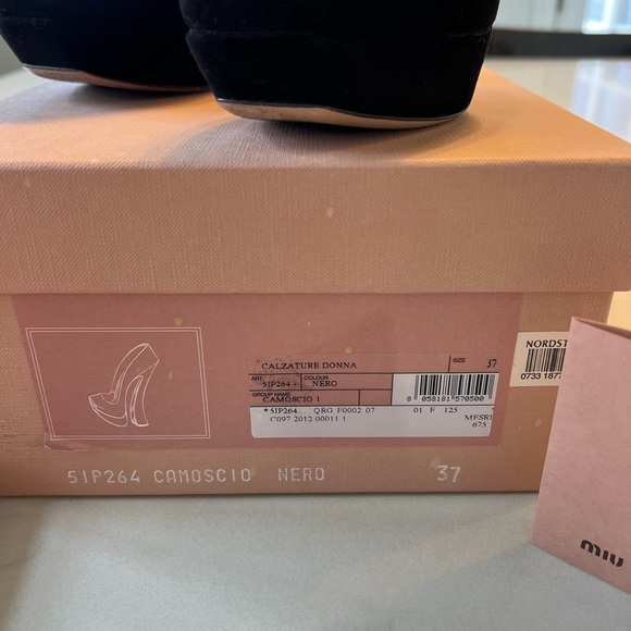 Miu Miu Black Suede Designer Shoes - Picture 3 of 5